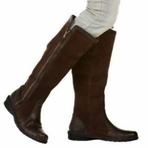 Clarks Shoes Boots Womens 9.5 M Nikki Park 38557 Brown Leather Suede Knee High